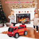 Kids Push Ride On Fire Truck with Ladder Bubble Maker and Headlights-Red by LJGDeals