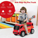 Kids Push Ride On Fire Truck with Ladder Bubble Maker and Headlights-Red by LJGDeals
