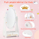 Kids Full Length Mirror with Rotatable Design and Shelf