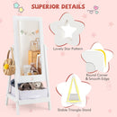 Kids Full Length Mirror 360 Degree Rotatable Dressing Mirror with Storage Bin-White by LJGDeals