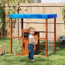 Kids Gas Station Playhouse with Gas Refueling Guns for Aged 3+-Brown by LJGDeals