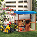 Kids Gas Station Playhouse with Gas Refueling Guns for Aged 3+-Brown by LJGDeals