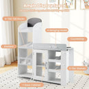 Kids Grocery Store Playset Convertible Wooden Play Store with Shopping Cart-White by LJGDeals