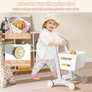 Kids Grocery Store Playset Convertible Wooden Play Store with Shopping Cart-White by LJGDeals