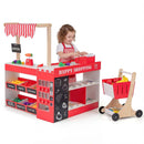 Kids Grocery Store Playset Wooden Pretend Play Supermarket with Shopping Cart by LJGDeals