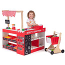 Kids Grocery Store Playset Wooden Pretend Play Supermarket with Shopping Cart by LJGDeals