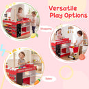 Kids Grocery Store Playset Wooden Pretend Play Supermarket with Shopping Cart