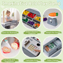 Kids Grocery Store Playset Wooden Pretend Play Supermarket with Shopping Cart