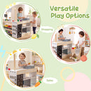 Kids Grocery Store Playset Wooden Pretend Play Supermarket with Shopping Cart