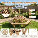 Kids Hexagonal Picnic Table with Umbrella and 6 Benches by DirectDeals