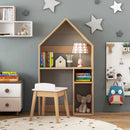 2-in-1 Kids House-Shaped Table and Chair Set-Gray by LJGDeals