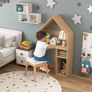 2-in-1 Kids House-Shaped Table and Chair Set-Gray by LJGDeals