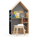 2-in-1 Kids House-Shaped Table and Chair Set-Gray by LJGDeals