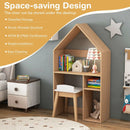 2-in-1 Kids House-Shaped Table and Chair Set-Gray by LJGDeals