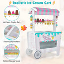 Kids Ice Cream Cart Playset with Display Rack and Accessories by LJGDeals