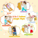 Kids Indoor Playground 6-in-1 Jungle Gym for 3-14 Years Olds by LJGDeals