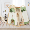 6-in-1 Wooden Kids Jungle Gym Playset with Slide Climbing Net-Natural by LJGDeals