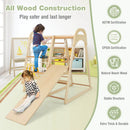 6-in-1 Wooden Kids Jungle Gym Playset with Slide Climbing Net-Natural by LJGDeals