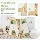 6-in-1 Wooden Kids Jungle Gym Playset with Slide Climbing Net-Natural by LJGDeals