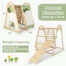6-in-1 Wooden Kids Jungle Gym Playset with Slide Climbing Net-Natural by LJGDeals
