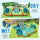 Kids Inflatable Water Slide with 2 Long Slides and 2 Soccer Gates with 1100W Blower by LJGDeals