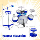Kids Jazz Drum Keyboard Set with Stool and Microphone Stand by DirectDeals
