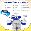 Kids Jazz Drum Keyboard Set with Stool and Microphone Stand by LJGDeals