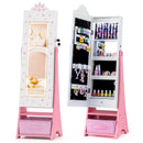Kids Jewelry Armoire Freestanding Jewelry Cabinet with 3-Color Lighted Full Length Mirror by LJGDeals