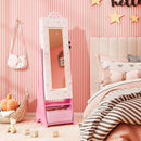 Kids Jewelry Armoire Freestanding Jewelry Cabinet with 3-Color Lighted Full Length Mirror