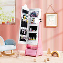 Kids Jewelry Armoire Freestanding Jewelry Cabinet with 3-Color Lighted Full Length Mirror by LJGDeals