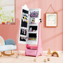 Kids Jewelry Armoire Freestanding Jewelry Cabinet with 3-Color Lighted Full Length Mirror