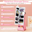 Kids Jewelry Armoire Freestanding Jewelry Cabinet with 3-Color Lighted Full Length Mirror