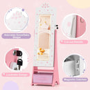 Kids Jewelry Armoire Freestanding Jewelry Cabinet with 3-Color Lighted Full Length Mirror by LJGDeals