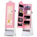 Kids Jewelry Armoire Freestanding Jewelry Cabinet with 3-Color Lighted Full Length Mirror by LJGDeals
