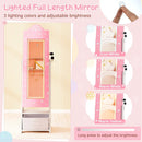 Kids Jewelry Armoire Freestanding Jewelry Cabinet with 3-Color Lighted Full Length Mirror by LJGDeals