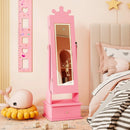 Kids Jewelry Armoire with 3-Color Lighted Full Length Mirror and Inside Led Lights by LJGDeals