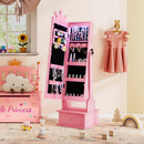 Kids Jewelry Armoire with 3-Color Lighted Full Length Mirror and Inside Led Lights by LJGDeals