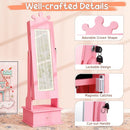 Kids Jewelry Armoire with 3-Color Lighted Full Length Mirror and Inside Led Lights by LJGDeals