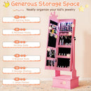 Kids Jewelry Armoire with 3-Color Lighted Full Length Mirror and Inside Led Lights by LJGDeals