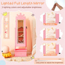 Kids Jewelry Armoire with 3-Color Lighted Full Length Mirror and Inside Led Lights by LJGDeals