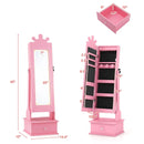 Kids Jewelry Armoire with 3-Color Lighted Full Length Mirror and Inside Led Lights by LJGDeals