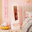 Kids Jewelry Armoire with 3-Color Lighted Full Length Mirror and Inside Led Lights by LJGDeals