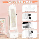 Kids Jewelry Armoire with 3-Color Lighted Full Length Mirror and Inside Led Lights by LJGDeals