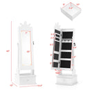 Kids Jewelry Armoire with 3-Color Lighted Full Length Mirror and Inside Led Lights