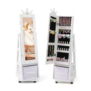 Kids Jewelry Armoire Cabinet with Swivel Base and Lockable Universal Wheels by LJGDeals