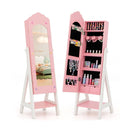 Kids Jewelry Organizer with Full Length Mirror Drawers and Storage Shelves-White by LJGDeals