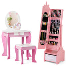 Kids Jewelry Armoire Cabinet with Storage and 2 Tilt Angles-Pink