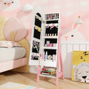 Kids Jewelry Organizer with Full Length Mirror Drawers and Storage Shelves-White by LJGDeals