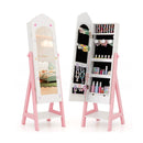 Kids Jewelry Organizer with Full Length Mirror Drawers and Storage Shelves-White by LJGDeals