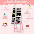 Kids Jewelry Organizer with Full Length Mirror Drawers and Storage Shelves-White by LJGDeals